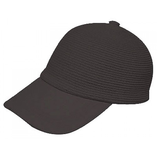 Straw Baseball Cap - Black - HT-ST98202BK